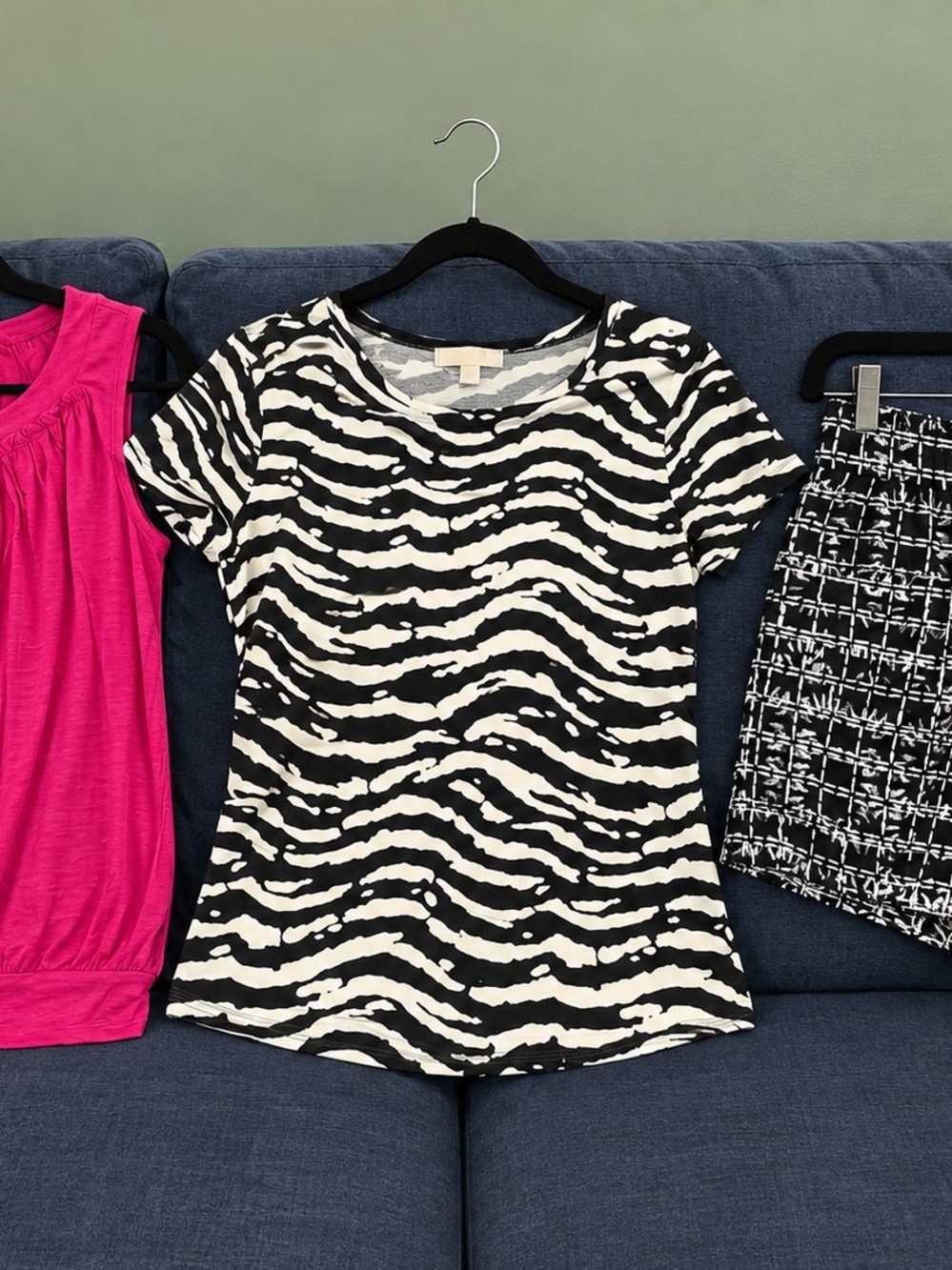 MICHAEL Kors Zebra Print Short Sleeve Tee And Two Others